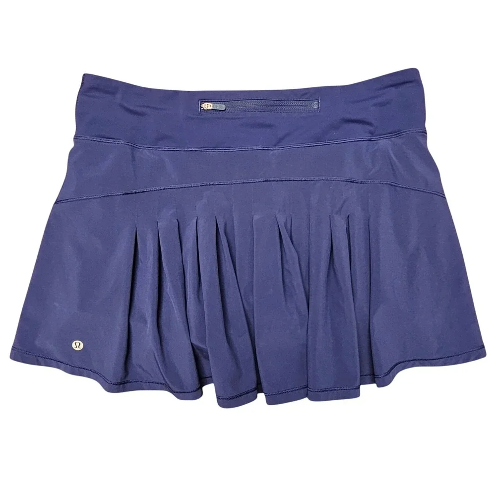 Lululemon Pace Rival Skirt Women 8 Purple Pleated Athletic Skort Tenniscore Golf